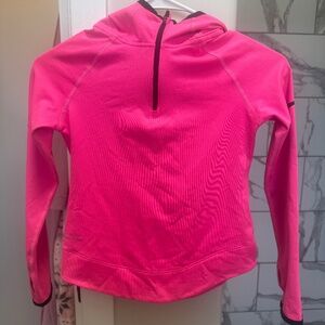 Nike Pink dri fit 1/4 zip hoodie girls